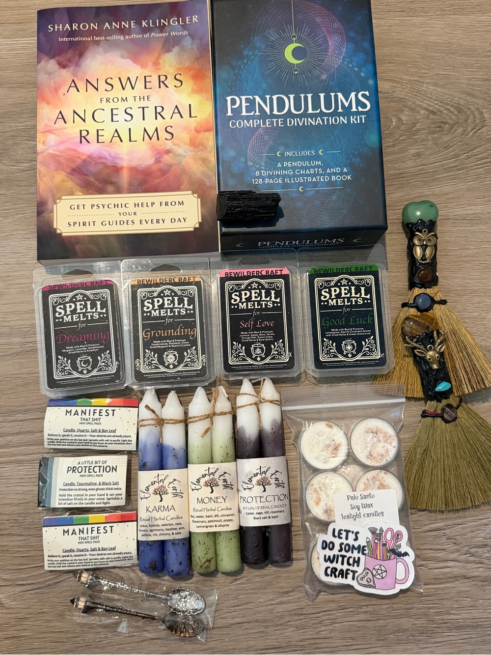 Witchy Vibes Box Pendulum Kit, Spell Candles, Wax Melts, Brooms And Much More